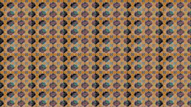 Gri ve turuncu renkli çiçekler. Raster illüstrasyonu. Çiçek süsü ile kusursuz desen.