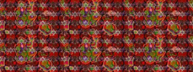 Sketch Floral Pattern in Raster illustration. Fancy fabric pattern. Colour Spring Theme sketch pattern Background. Flat Flower Elements Design.