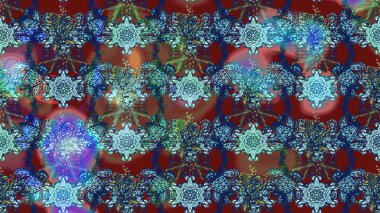 Raster illüstrasyonu. Suluboya çiçekli çiçek deseni. Mavi ve kahverengi renkli güzel tekstil.