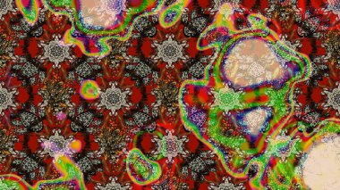 Küçük bir çiçekte eskiz deseni. Hoş bir çiçek geçmişi var. Güzel kumaş deseni. Raster illüstrasyonu.