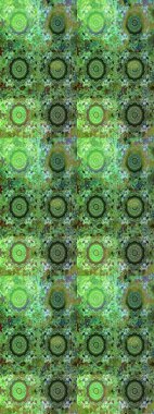 Damask kusursuz yinelenen arkaplan. Yeşil renklerdeki altın element. Doku arka planında altın duvar kâğıdı. Barok tarzında altın çiçekli süs..