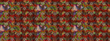 Vadinin çiçekleri kahverengi renklerde. Çiçeksel çizim kalıbının çizimi.