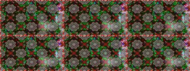 Suluboya kusursuz desen. Suluboya tarzında gri ve kahverengi renkte çiçekler. Çiçek izi.