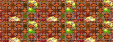 Düz Çiçek Elementleri Tasarımı. Renkli Bahar Temalı Kusursuz Arkaplan. Raster..