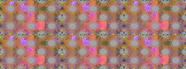 Raster illüstrasyonu. Çiçekli karalama şeklinde Raster çiçek deseni. Gri ve kahverengi renkte yaz çiçekleri.