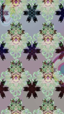 Raster illüstrasyonu. Çizim çiçek deseni duvar kâğıdı olarak kullanılabilir. Gri ve nötr renkte çiçekler.