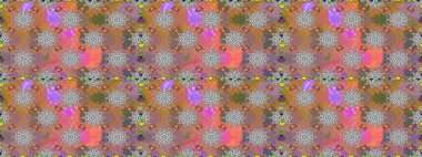 Raster illüstrasyonu. Çiçekli karalama şeklinde Raster çiçek deseni. Gri ve kahverengi renkte yaz çiçekleri.