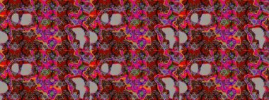 Çizim çiçek deseni duvar kâğıdı olarak kullanılabilir. Kahverengi ve kırmızı renkte çiçekler. Raster illüstrasyonu.