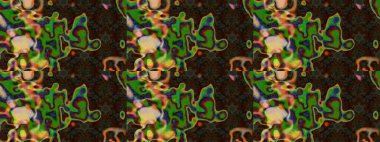 El yapımı çiçek ve bitki koleksiyonu. Raster illüstrasyonu. Eskiz tarzı kahverengi ve yeşil renklerde. Şirin karalamalı çiçek desenli çizim. Raster illüstrasyonu.