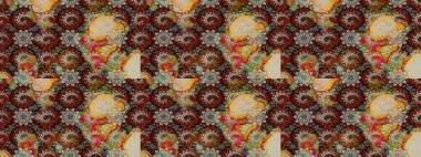 Anti-stres için soyut örnek sayfası. Raster illüstrasyonu. Kahverengi ve gri renklerde.