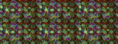 Raster Illustrasyon 'daki Çiçek Deseni' nin son moda çizimi. Güzel kumaş deseni. Renkli Yaz Temalı eskiz kalıbı. Düz Çiçek Elementleri Tasarımı.