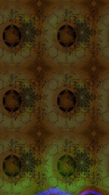 Düz Çiçek Elementleri Tasarımı. Renkli Yaz Temalı eskiz kalıbı. Kahverengi renkli çiçekler. Raster illüstrasyonunda çiçek deseni çizimi.