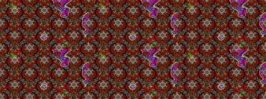 Renkli Bahar Teması eskiz kalıbı. Sevimli çiçek raster deseni. Düz Çiçek Elementleri Tasarımı. Kahverengi renkte çiçekler.