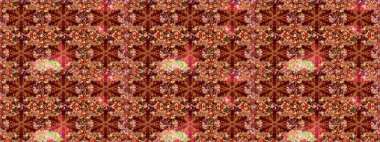 Kırmızı renklerde, altın elementlerle kusursuz desen. Kusursuz altın desen. Raster doğulu süsü.