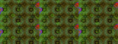 Suluboya çiçekli çiçek deseni. Raster illüstrasyonu. Yeşil renkte güzel tekstil.