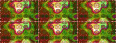 Eskiz tarzı yeşil ve kahverengi renkler. Şirin karalama çiçekleri olan kusursuz çiçek desenleri. El yapımı çiçek ve bitki koleksiyonu. Raster illüstrasyonu. Raster illüstrasyonu.