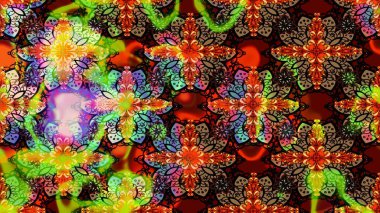 Raster illüstrasyonundaki çiçek desenli çizim. Siyah ve kahverengi renkte çiçekler.