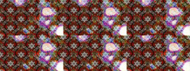 Raster illüstrasyonundaki çiçek desenli çizim. Renkli çiçekler.