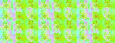 Yeşil ve nötr renklerde etnik çiçeklerle süslenmiş zarif bir eskiz. Raster Çiçek İllüstrasyon Şirin Tekstil.