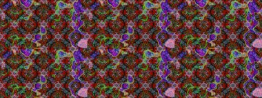 Çiçek desenli çizim. Raster illüstrasyonu. Asya tekstil tarzında. Güzel kumaş deseni. Renkli Bahar Teması eskiz kalıbı. Düz Çiçek Elementleri Tasarımı.