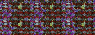 Sevimli çiçek raster deseni. Kırmızı ve gri renkte çiçekler. Renkli Bahar Teması eskiz kalıbı. Düz Çiçek Elementleri Tasarımı.