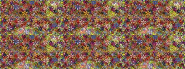 Kusursuz çiçek deseni. Kahverengi ve yeşil renkli çiçekler. Asya tekstil tarzında. Raster illüstrasyonu. Raster illüstrasyonu.