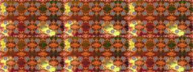 Raster illüstrasyonunda kusursuz çiçek deseni. Kahverengi ve turuncu renkte çiçekler.