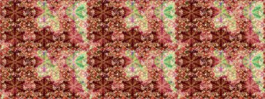 Şam, tasarım için kusursuz desen. Kırmızı renklerde, altın elementli, pürüzsüz desen.