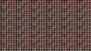 Raster illüstrasyonundaki çiçek desenli çizim. Siyah renkte çiçekler.