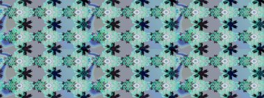 Suluboya çiçekli çiçek deseni. Raster illüstrasyonu. Mavi renkte güzel tekstil.