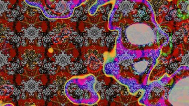 Gri ve kırmızı renklerde bahar çiçekleri. Çiçekli yumuşak bir eskiz şekli. Raster illüstrasyonu. Raster çiçekleri klasik tarzda resmedilir..