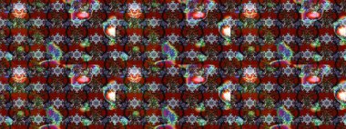 Raster çiçek desenleri çiziyor. Vadinin çiçekleri kırmızı ve kahverengi renklerde.