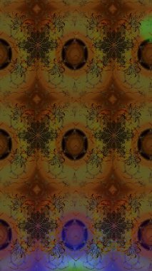 Kahverengi ve yeşil renkli çiçekler. Düz Çiçek Elementleri Tasarımı. Renkli Bahar Teması eskiz kalıbı. Raster illüstrasyonunda çiçek deseni çizimi.