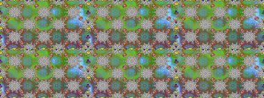 Küçük çiçekteki sevimli çiçek deseni. Yeşil ve gri renkte yaz çiçekleri. Raster deseni. Raster illüstrasyonu.