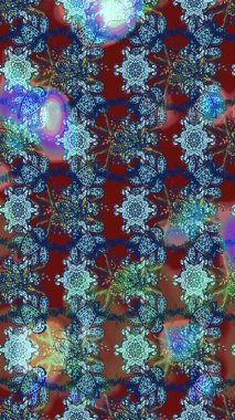 Renkli grunge, kolo çiçekleriyle soyut bir arka plan oluşturur. Parmak izi, kumaş, duvar kâğıdı, tekstil için raster dokusu. Nakış desenli çiçek deseni..