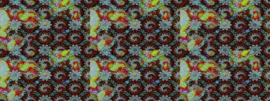 Tarafsız ve kahverengi renkli papatya deseni. Raster illüstrasyonu. Tarafsız ve kahverengi renklerde.