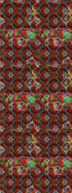 Ultraviyole kumaş deseni. Raster illüstrasyonu. Çizim kalıbı. Organik motif arkaplanı.