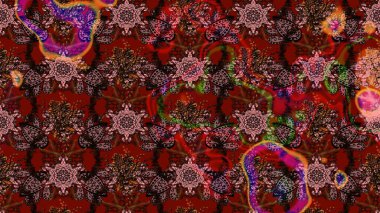 Küçük çiçekteki sevimli çiçek deseni. Güzel karalamalı çiçek desenli çizim. Raster illüstrasyonu. Güzel kumaş deseni.