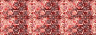 Halk tarzı. Moda baskıları için zarif bir şablon. Pembe ve nötr renklerde yapraklar ve parlak renkli çiçeklerle şaşırtıcı, pürüzsüz çiçek deseni. Modern çiçek arkaplanı.