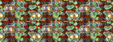 Çiçekli zambakların eskiz geçmişi. Çiçek tasarımı için inanılmaz bir kolaj cenneti tarzı. Parlak çiçekli kolaj çiçekleri yeşil ve kahverengi.