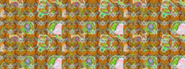 Küçük çiçekteki sevimli çiçek deseni. Güzel karalamalı çiçek desenli çizim. Güzel kumaş deseni. Raster illüstrasyonu.