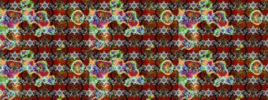 Raster illüstrasyonundaki çiçek desenli çizim. Suluboya tarzında gri ve kahverengi renkte çiçekler.