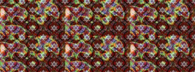 Şirin çiçekler. Çizgi çizimi kalıbı. Raster Moda kumaş deseni.