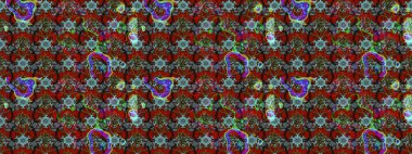 Raster illüstrasyonu. Kırmızı ve kahverengi kıvırcık çiçekler kırmızı ve kahverengi renklerde şekillenirler. Klasik çiçek tasarım elementleri.