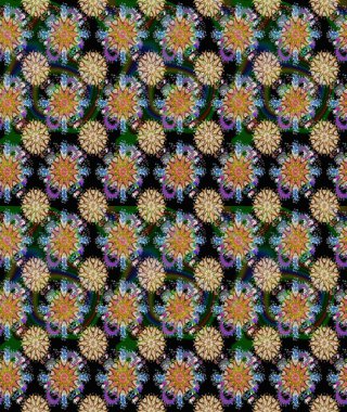 Yumuşak, bahar çiçekleri siyah renklerde. Çiçek ve yapraklı karalama şeklinde Raster çiçek deseni. Raster illüstrasyonu.