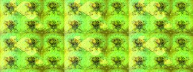 Düz Çiçek Elementleri Tasarımı. Yeşil ve sarı renkli çiçekler. Sevimli çiçek raster deseni. Renkli Bahar Teması çizim şablonu.