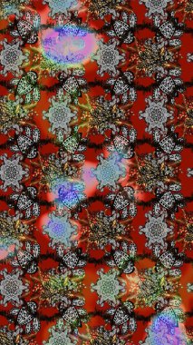 Raster illüstrasyonundaki çiçek desenli çizim. Gri ve kahverengi renkli çiçekler. Düz Çiçek Elementleri Tasarımı. Renkli Bahar Teması çizim şablonu.