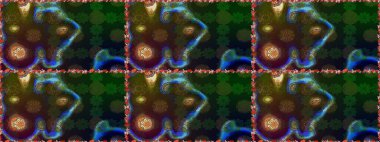 Kahverengi ve gri kıvırcık çiçekler kahverengi ve gri renklerde şekillenir. Raster illüstrasyonu. Klasik çiçek tasarım elementleri.