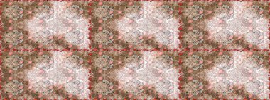 Tarafsız ve bej renklerde Asya tekstili. Raster illüstrasyonu. Kusursuz çiçek deseni.