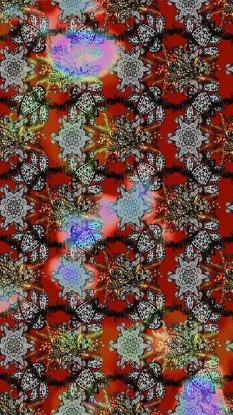 Raster illüstrasyonundaki çiçek desenli çizim. Gri ve kahverengi renkli çiçekler. Düz Çiçek Elementleri Tasarımı. Renkli Bahar Teması çizim şablonu.